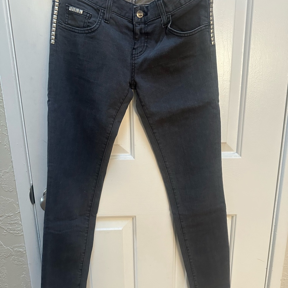 Women's Black Jeans with Studded Detail